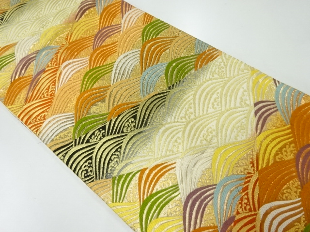 JAPANESE KIMONO / VINTAGE FUKURO OBI / WOVEN WAVE